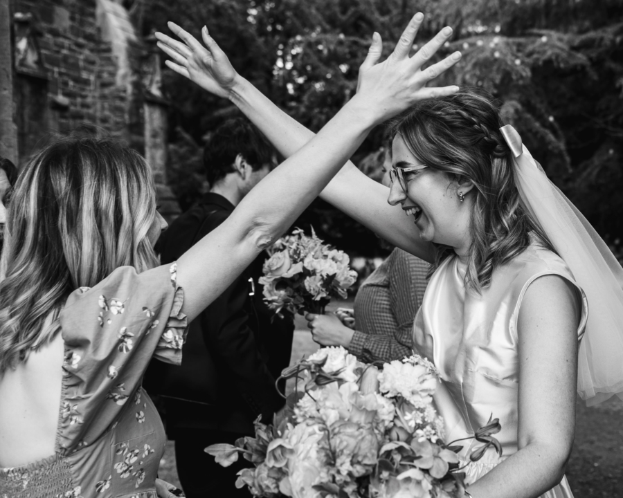 A moment of joy after leaving the church